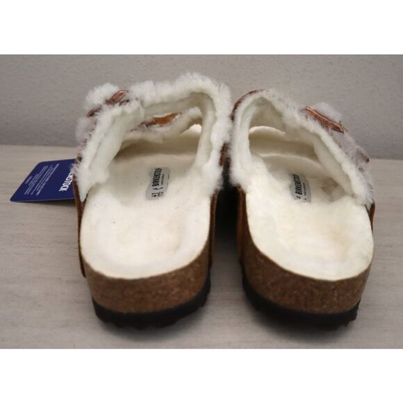 Birkenstock Women's 10 Men's 8 Mink Brown Arizona Shearling Suede Sandals - Picture 3 of 16